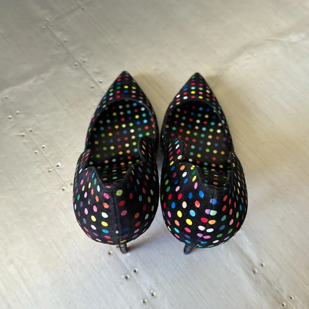 Christian Louboutin hot chick 100mm black suede stiletto boum polka dot pump 39